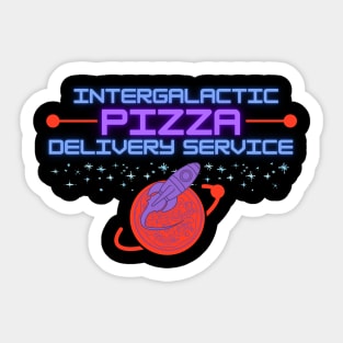 Intergalactic Pizza Delivery Stars Oldshool Planet Sticker